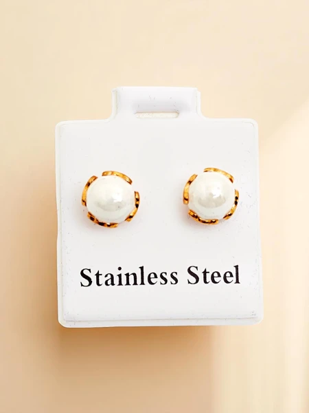 Royalfashion Kolczyki damskie kółeczka z perełkami