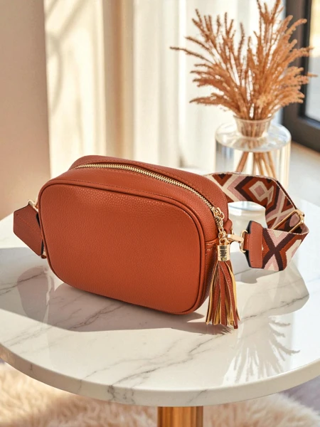 Royalfashion Mała damska torebka z eko skóry z kolorowym paskiem Kovi Lace