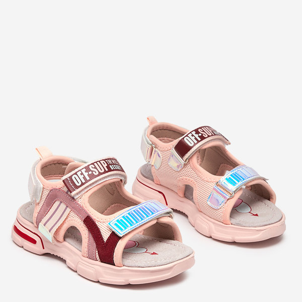Рожеві босоніжки для дівчат з голографічними вставками від Heilol - Footwear