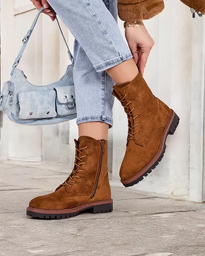 Royalfashion Botki damskie sznurowane Gosop