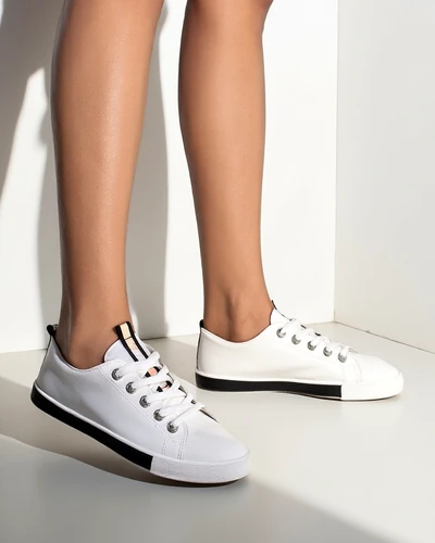 Royalfashion Damskie eko skórzane trampki Tarene