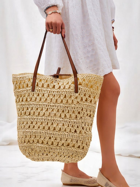 Royalfashion Duża słomiana torebka damska Natural Classic