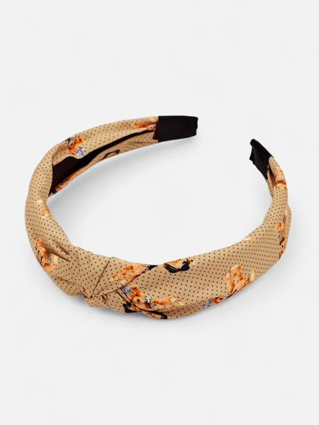 Royalfashion Opaska do włosów z pleceniem w kropki i misie
