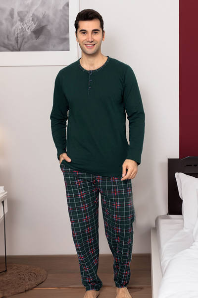 Royalfashion Чоловічі піжами з бавовняного матеріалу у клітковий малюнок