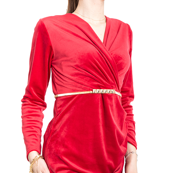 Royalfashion Złoty damski pasek na zaczep