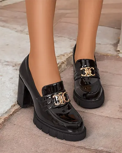 Royalfashion Eleganckie mokasyny damskie na słupku Jozii