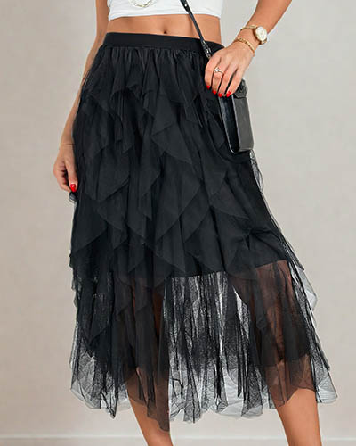 Royalfashion Damska dwuwarstwowa spódnica midi