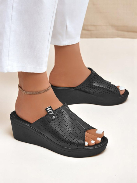 Royalfashion Damskie klapki na koturnie Luna Wedge