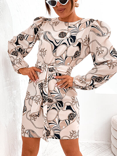 Royalfashion damska sukienka z ozdobnym printem