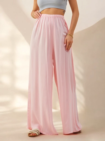 Royalfashion Wiskozowe proste spodnie damskie materiałowe