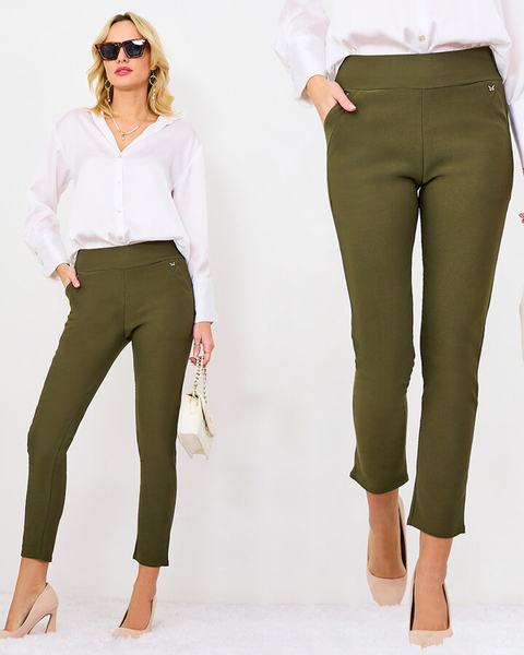 Royalfashion Zielony damskie ocieplane tregginsy