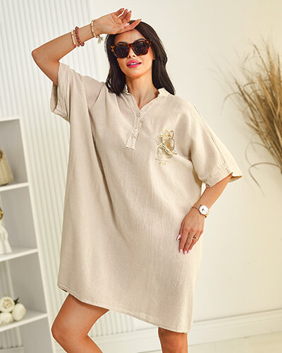 Royalfashion Bawełniana tunika letnia damska oversize