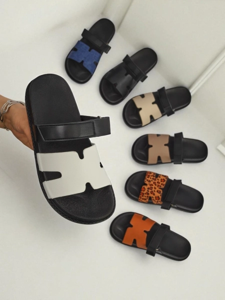 Royalfashion Klapki damskie z eko skóry FlexiComfi