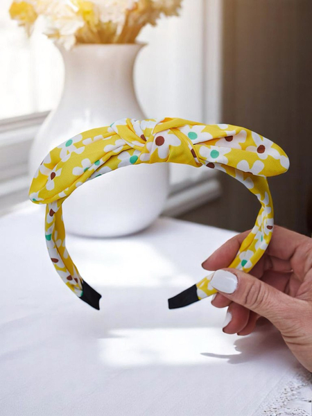 Royalfashion Opaska do włosów z kokardką w kwiatuszki Florinka