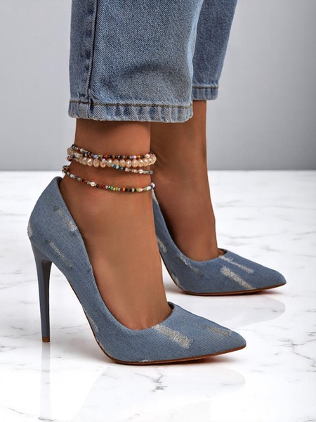 Royalfashion Damskie czółenka na szpilce Denim Chic