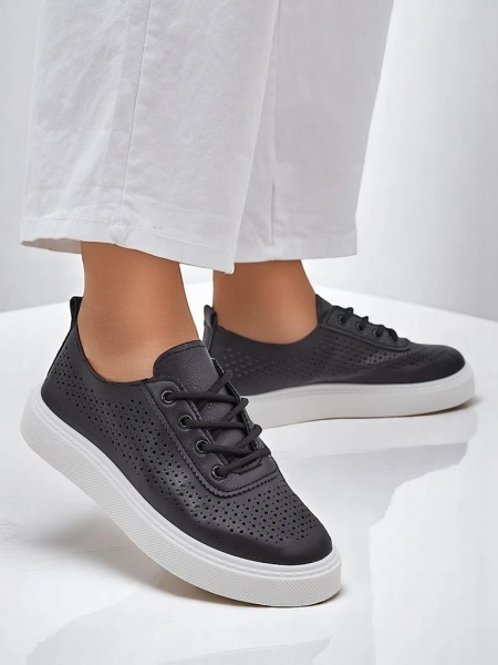 Royalfashion Ażurowe damskie sportowe półbuty sznurowane Adette