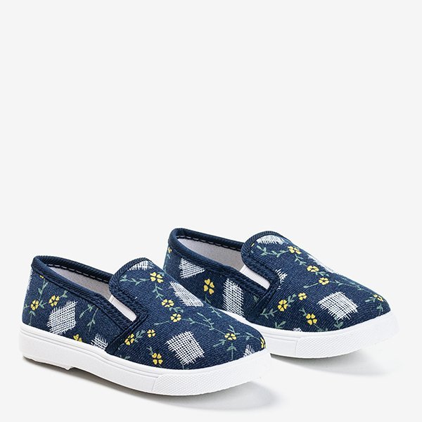 Royalfashion Granatowe dziecięce tenisówki slip - on Inga