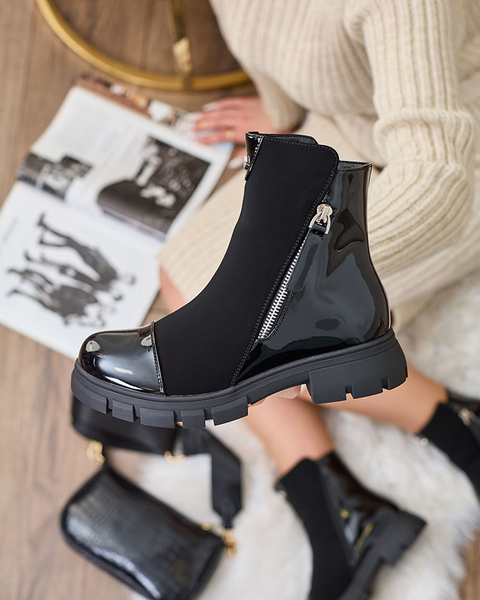 Royalfashion Czarne matowe botki damskie Hedaheh