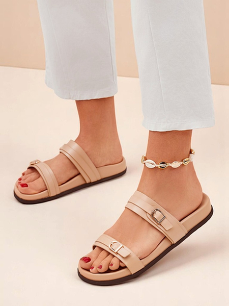 Royalfashion Damskie klapki eko skórzane EcoTwins Slides