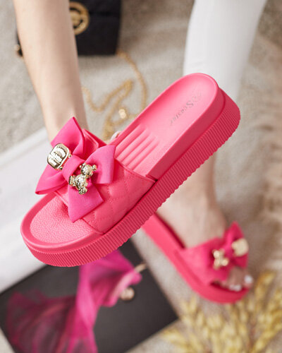 Royalfashion Damskie klapki z kokardką Lemini