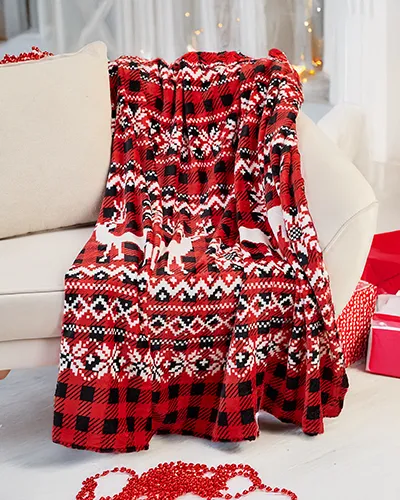 Royalfashion Świąteczny koc narzutka 200x220