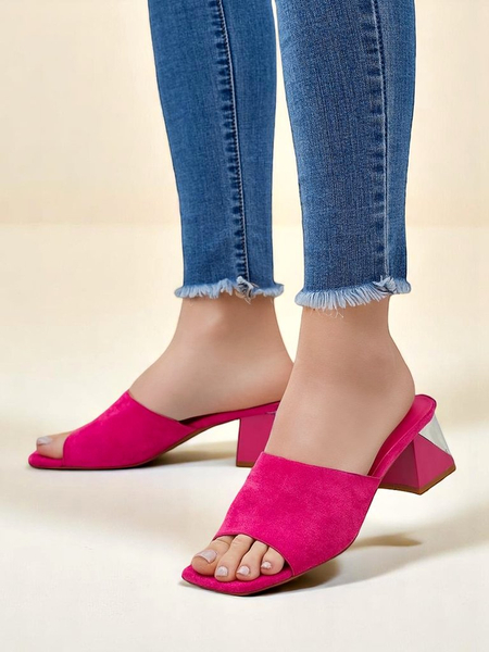 Royalfashion Damskie klapki na ozdobnym obcasie Vollatie