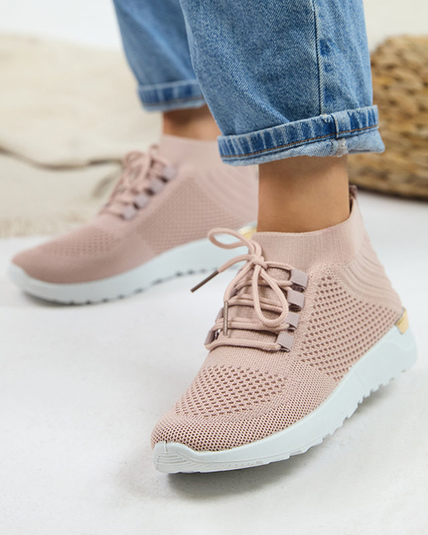 Royalfashion Damskie różowe tkaninowe buty sportowe Bamggy