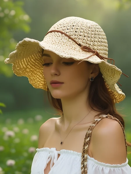 Royalfashion Damski kapelusz słomiany Whisper Bow