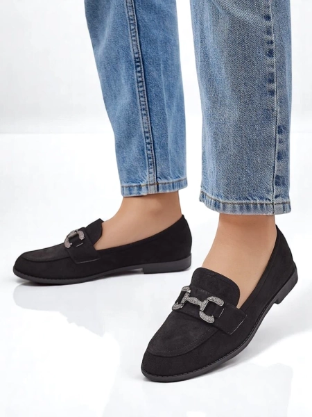 Royalfashion Eleganckie mokasyny damskie z ozdobą z cyrkonii Zante