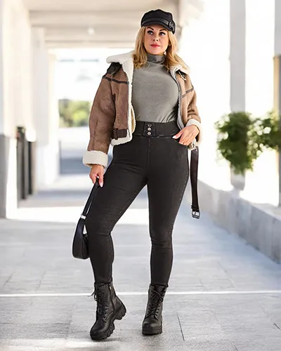 Royalfashion Bawełniane spodnie typu tregginsy damskie PLUS SIZE