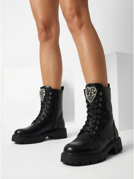 Botki Damskie eko skórzane Eulinne