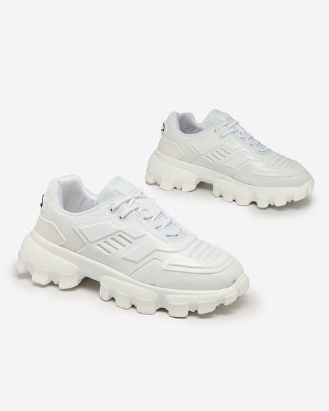 Royalfashion Białe tkaninowe sportowe sneakersy męskie Lamkim