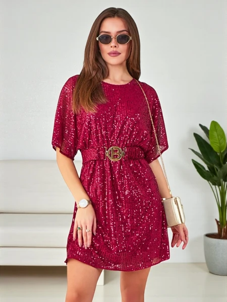 Royalfashion Damska sukienka z cekinami