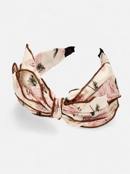 Royalfashion Opaska do włosów z kokardą w kwiaty