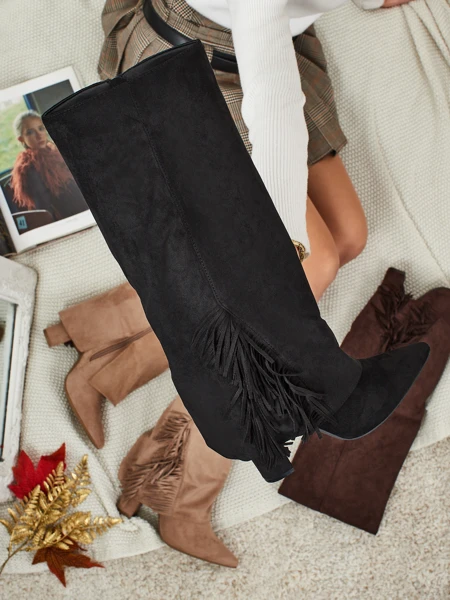 Kozaki Damskie eko zamszowe z cholewką Rimolea