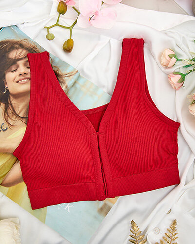 Royalfashion Damski biustonosz sportowy prążkowany