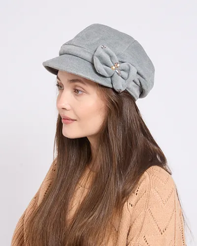 Royalfashion Beret damski z kokardką