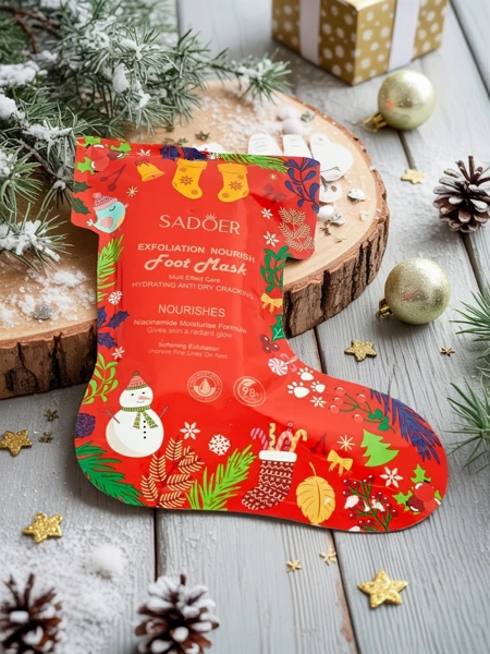Świąteczna Maska do stóp- skarpetki z niacynamidami- nawilżająca