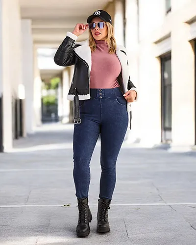 Royalfashion Bawełniane spodnie typu tregginsy damskie PLUS SIZE
