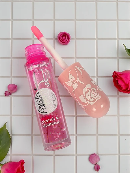 Błyszczyk do ust z brokatem zmianiający kolor Rose Wood