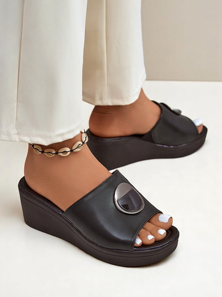 Royalfashion Damskie klapki na koturnie Elira