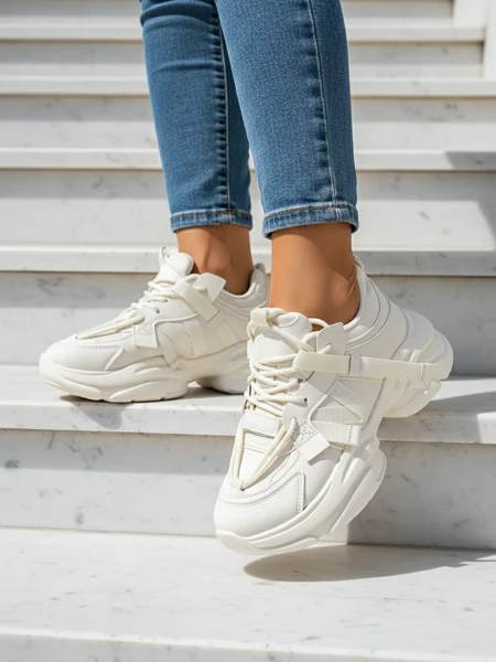 Royalfashion Sportowe sneakersy damskie na platformie Rensis