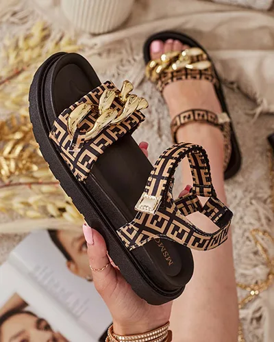 Royalfashion Damskie sandały z łańcuszkiem Orette