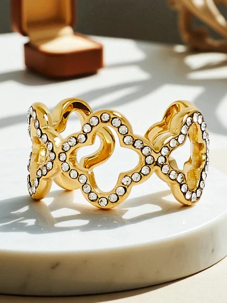 Bransoletka Ariadne Silverita z kryształami – srebrna, geometryczny wzór glamour