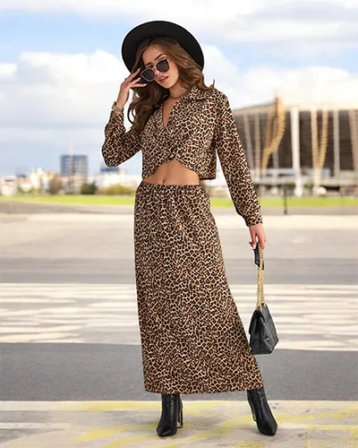 Royalfashion Wzorzysty damski komplet