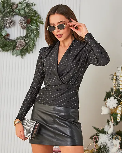 Royalfashion Bluzka damska z cyrkoniami