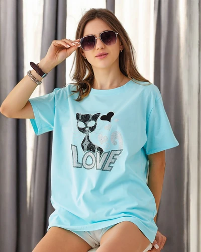 Royalfashion Bawełniany damski t-shirt Cat Love