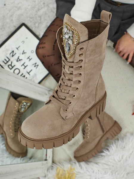 Royalfashion Damskie wysokie botki typu workery Suboo