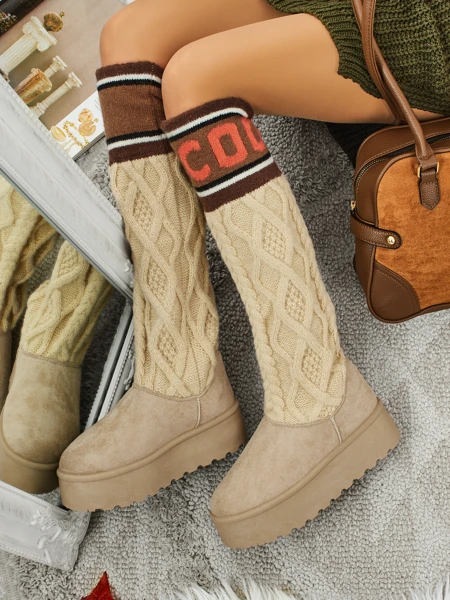 Wysokie buty a'la śniegowce damskie z cholewką Anane