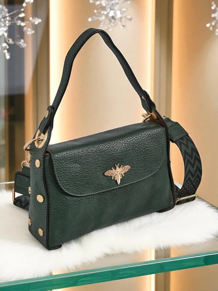 Aurelia Verde – damska torebka ze skóry ekologicznej z ozdobą